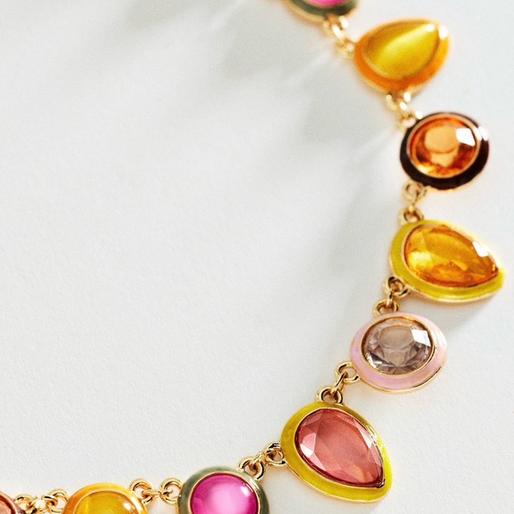 NWT Anthropologie Colorful Enamel Gem Necklace - Picture 3 of 16